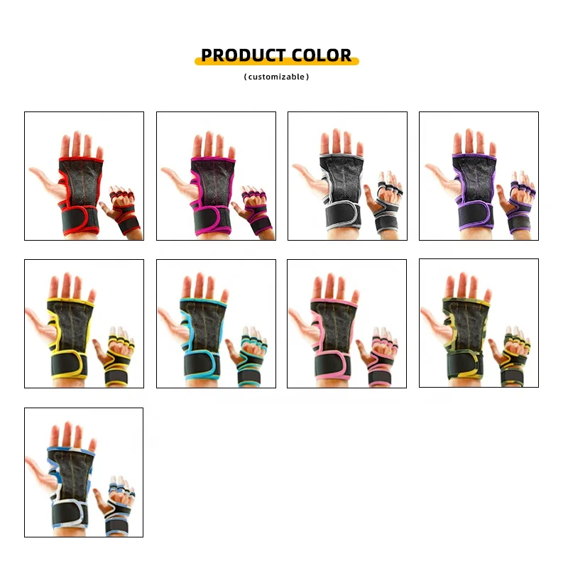  Custom logo strong toughness sport gym weight lifting half gloves with wrist