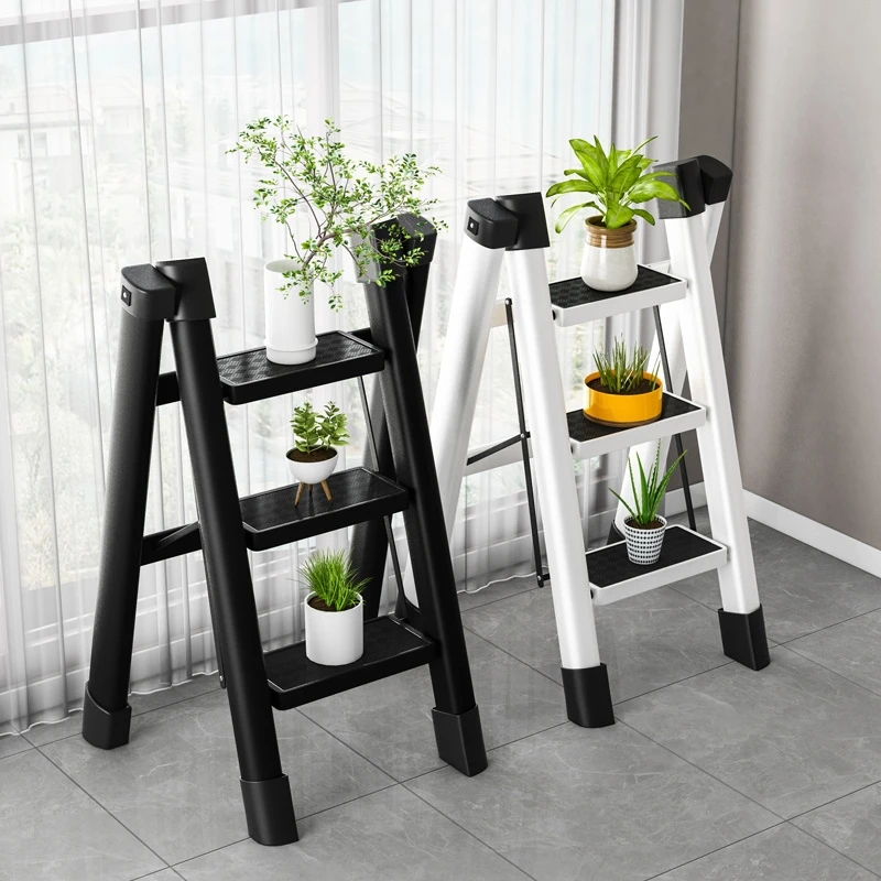 Household 3 4 5 6 foldable ladder steel ladder thickened and widened Three step ladder can be customized