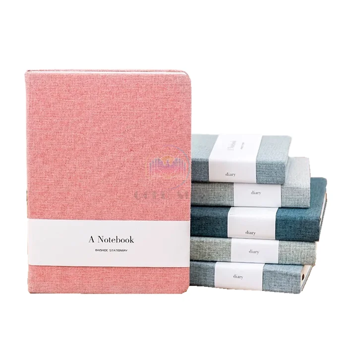  custom diary hard cover linen cloth fabric customize cheap a4 a5 a6 notebook printing journal