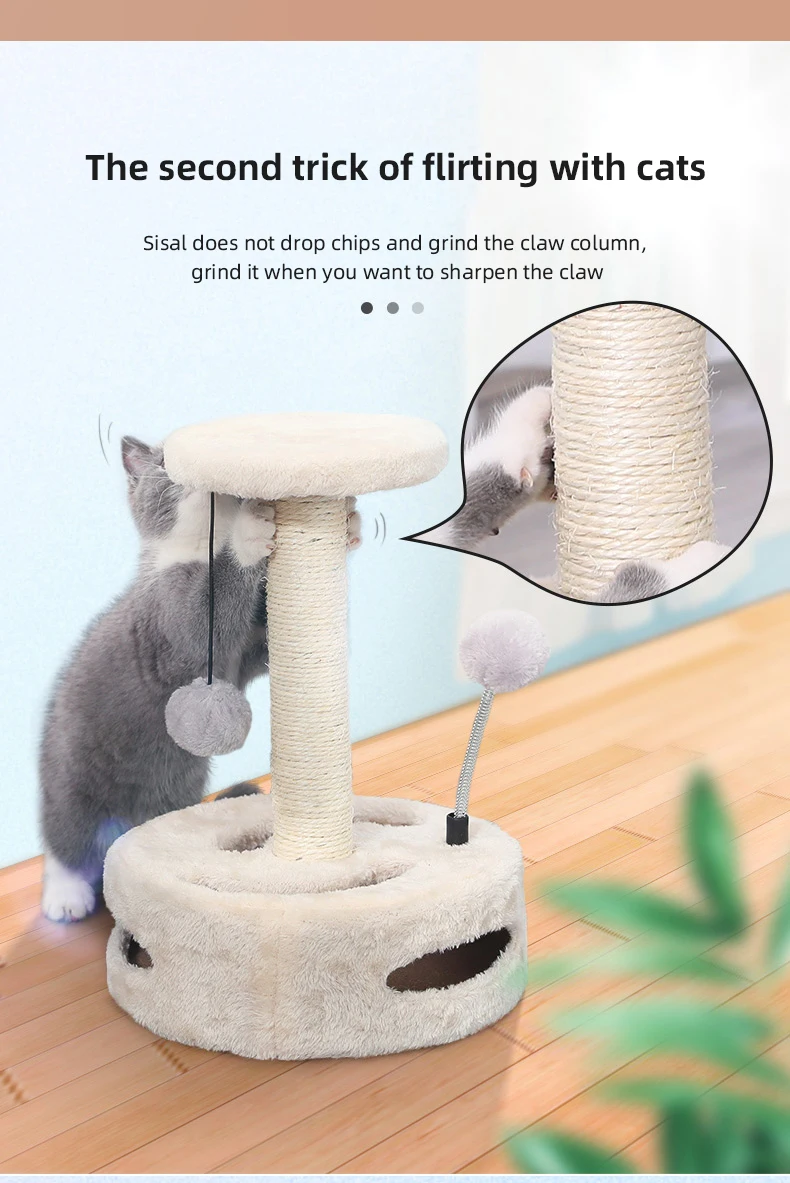 High Quality Cat Toys Sisal Rope Scratching Post Cactus Climbing Frame Cat Tree