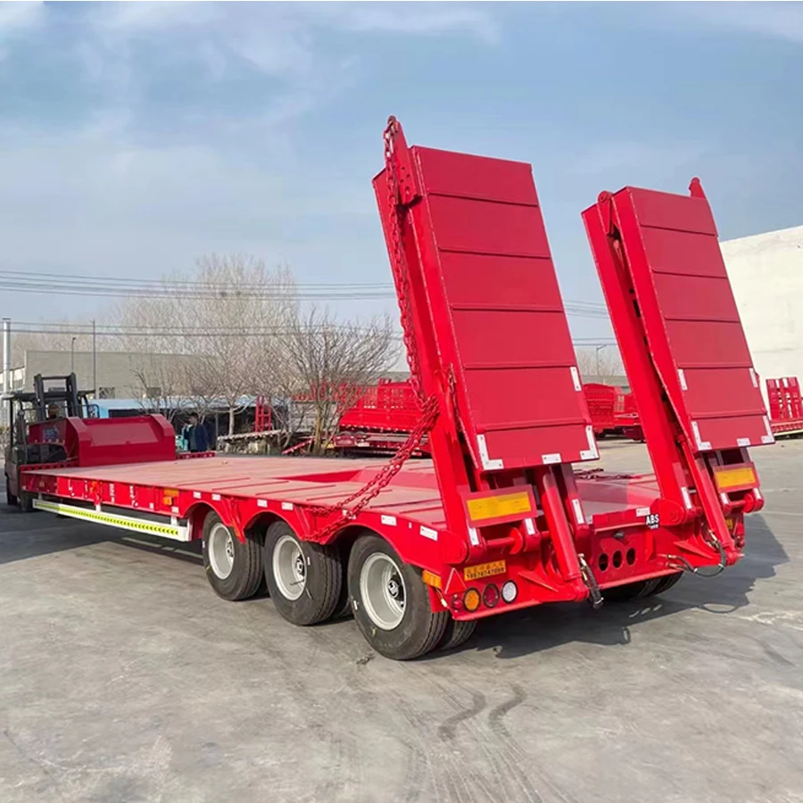 3 4 Axle 50-160 Ton Gooseneck Semi Truck Trailer Lowbed Semi Trailer Lowboy Trailer For Sale