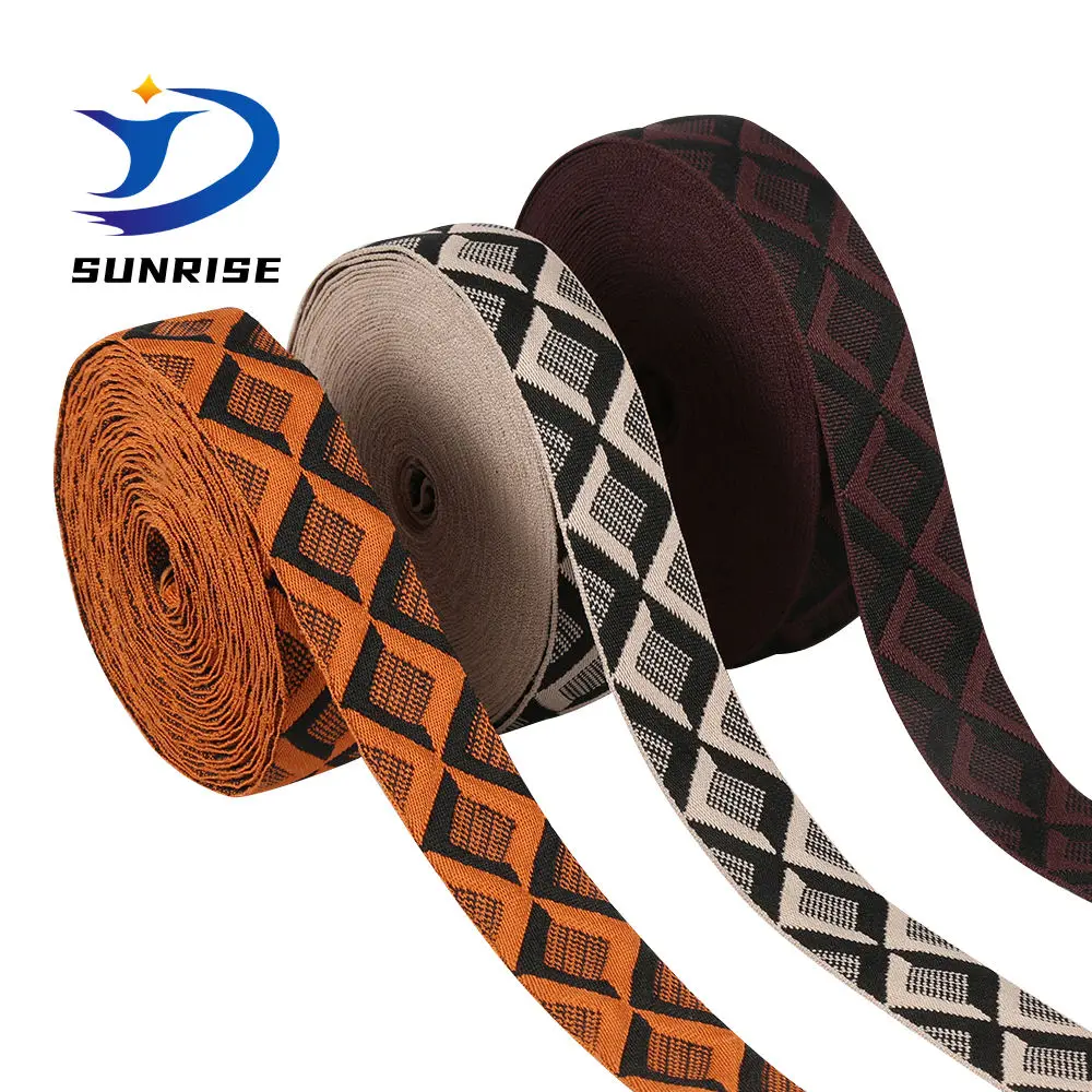 Factory Custom Elastic Waistband Bias Tape Woven Webbing Polyester Nylon Jacquard Elastic Band