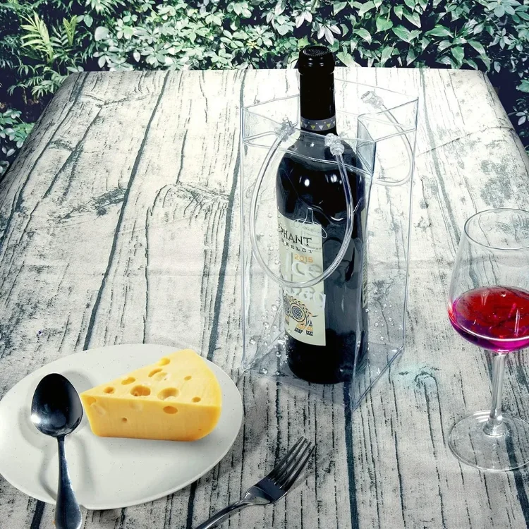 Hot Selling Clear Portable Liquor Ice-cold Tool Pvc Chilling Ice Bag Pvc Wine Bag