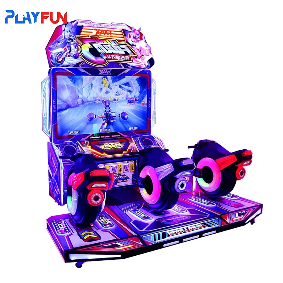 coin operated 3 players motorcycle kids video game machine racing simulator  motion moto arcade  machine