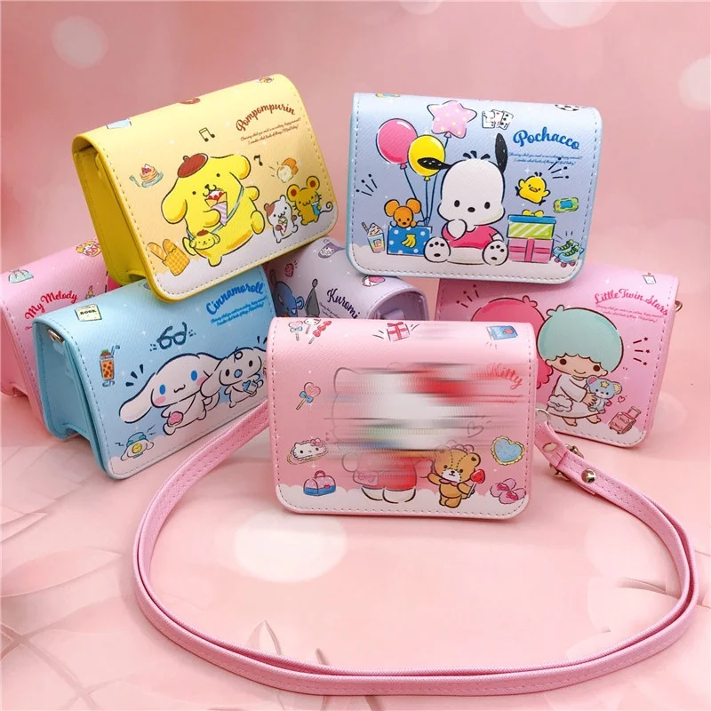 Cartoon Sanrios Crossbody Bags Cinnamorolls Kuromis Melodies Girls Messager Bag Zipper Lanyard Decor Love My Kitties Bags