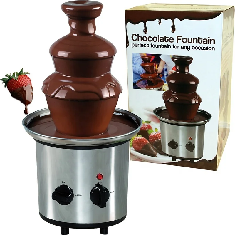 Party use mini 3 tier chocolate fountain,home use fondue fountain for family party, buffet