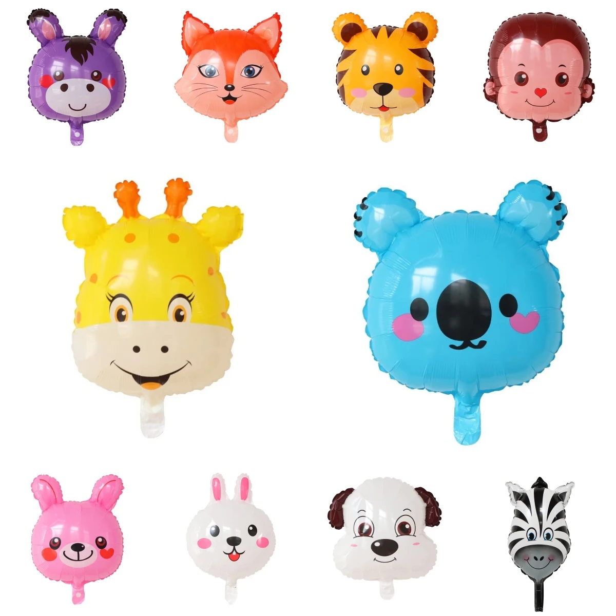 Mini Animal Foil Balloons birthday party Decor baby presents kid toys Lion Monkey Zebra Deer Cow Animal Head Air Balloon