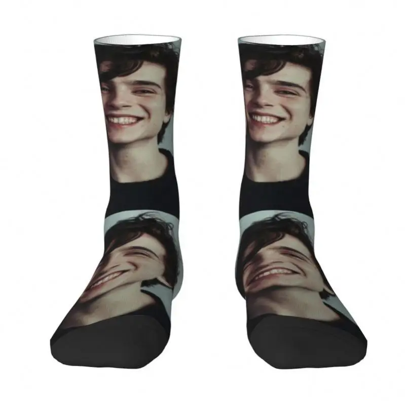 Customized Novelty Mens Handsome Face Timothee Chalamet Dress Socks Unisex Comfortable Warm 3D Printed Crew Socks