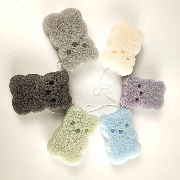 Baby kid bath foam naturally lovely animals and degradable patented konjac sponge
