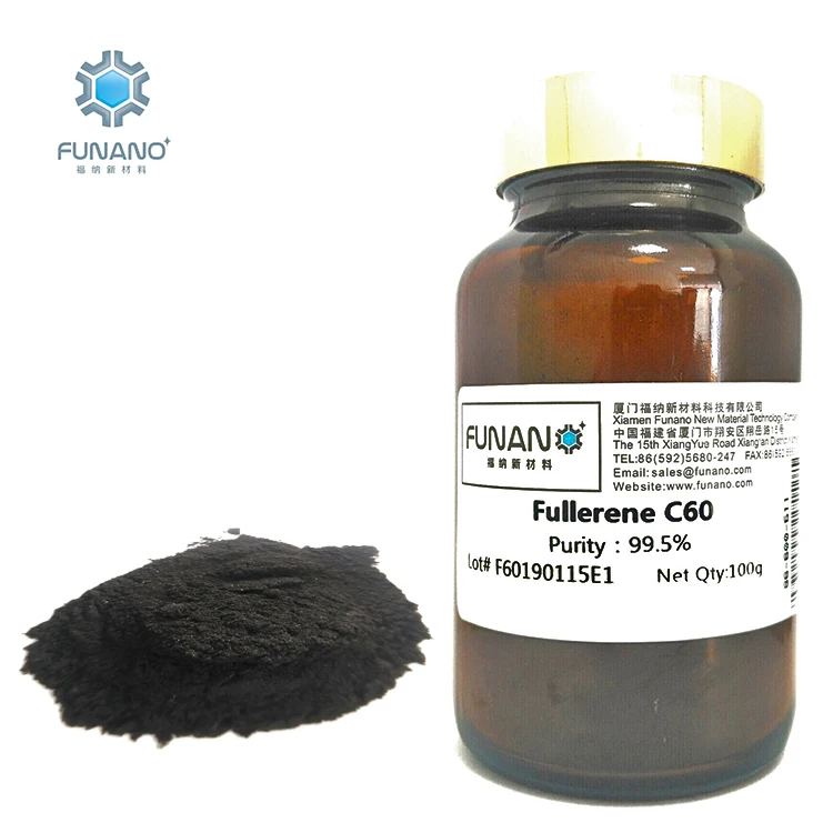 
Manufacturer Funano Chemical Intermediates Additives Carbon Powder Cosmetic Raw Material 99.5% CAS 99685-96-8 Fullerene C60 