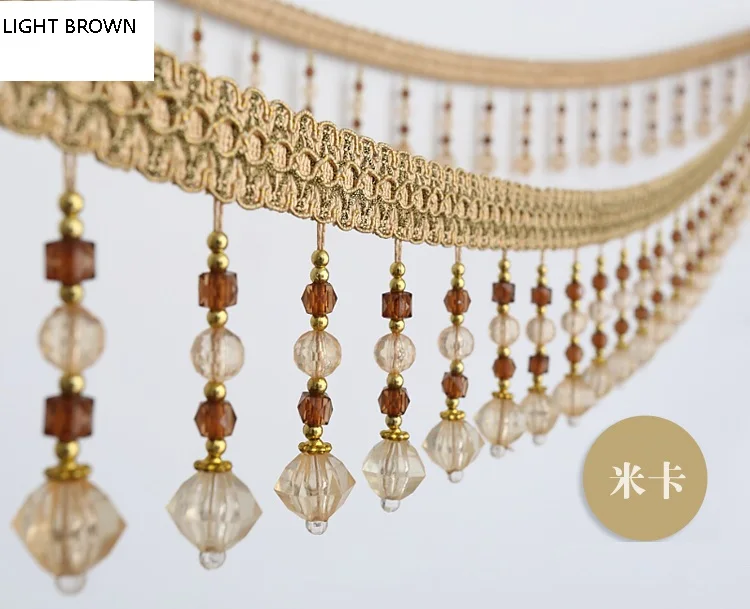  Высокое качество занавес с бахромой кисточками отделка декоративные украшением в виде кристаллов бисера обрезки