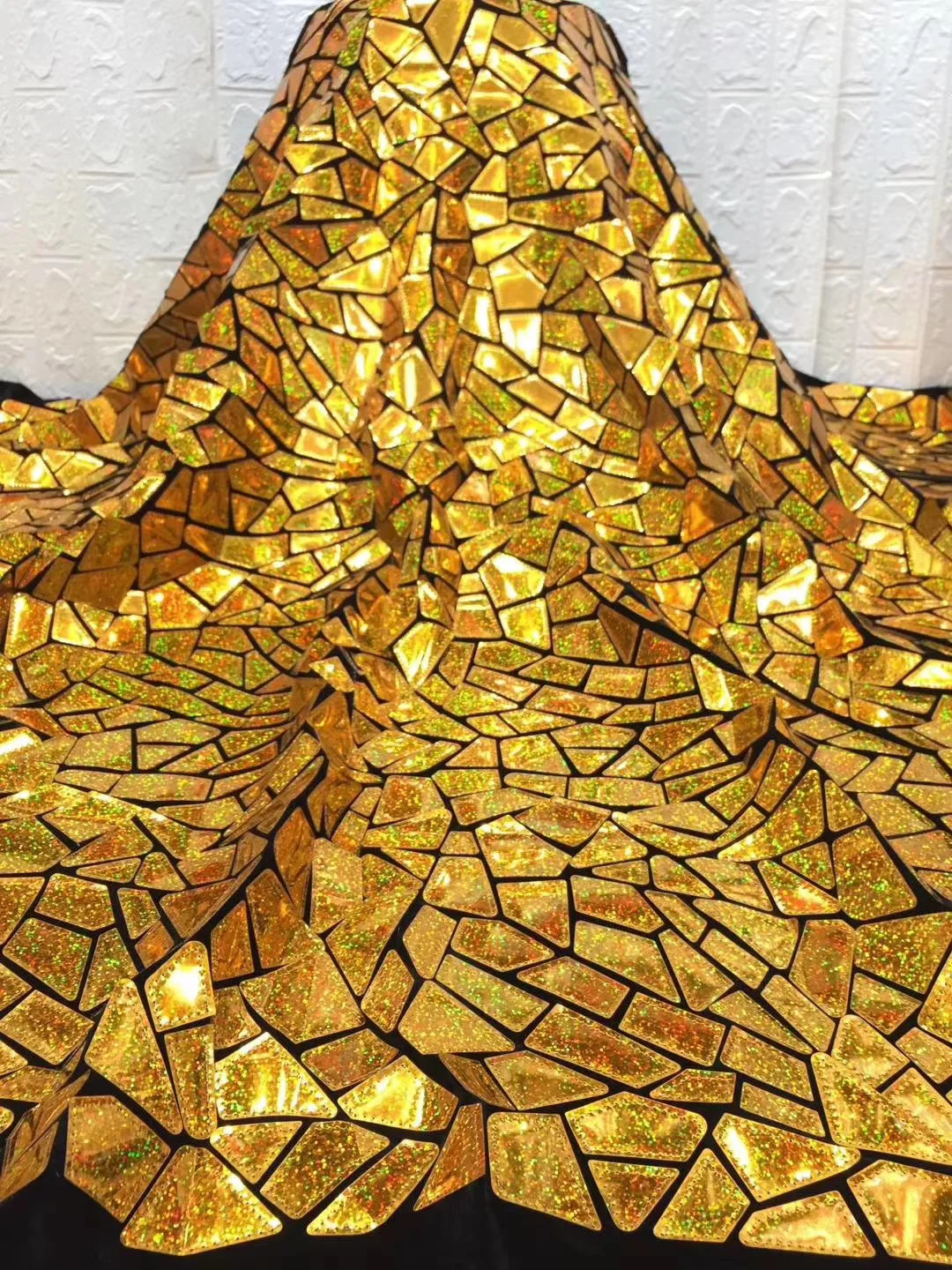 Jacquard Organza Sequins Mesh Tulle Embroidery Lace Fabric for Dress