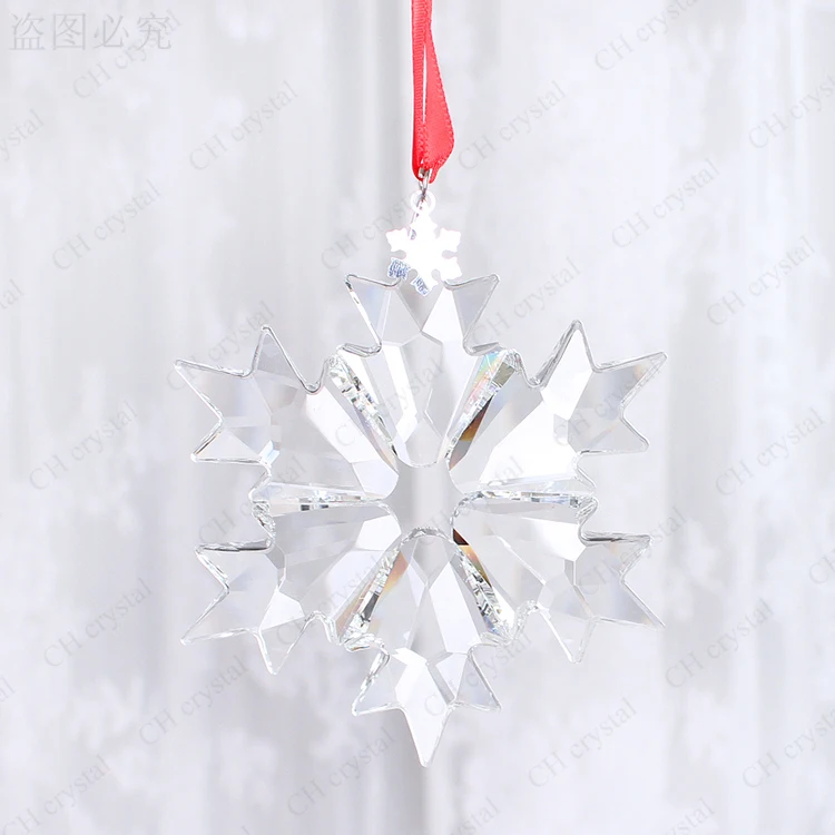 K9 Crystal Christmas Snowflake Pendant, Crystal Glass Shiny and sparkly Pendant For Home&Festive Decoration