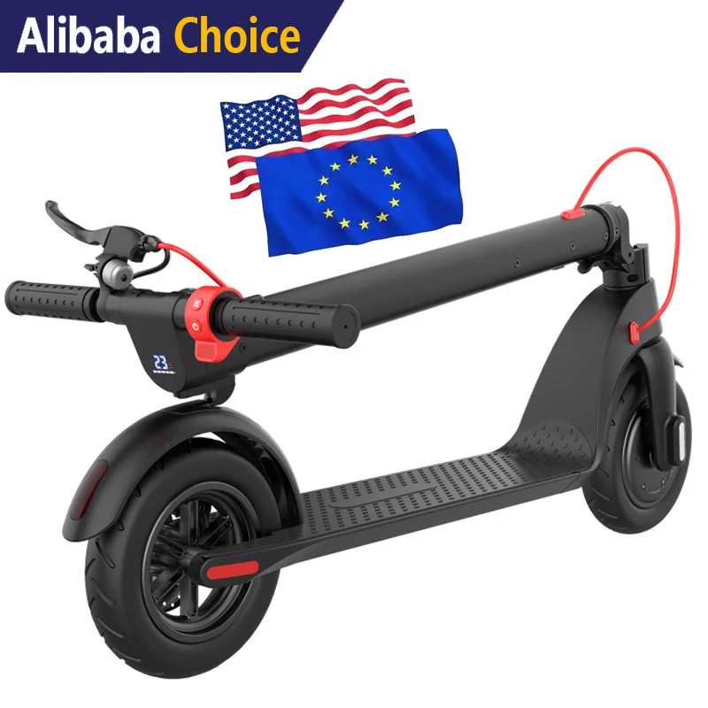 Best HX X7 Foldable Electric Kick Scooter LCD display 10 inch 350W electric mart two-wheel skateboard scooter for adults folding