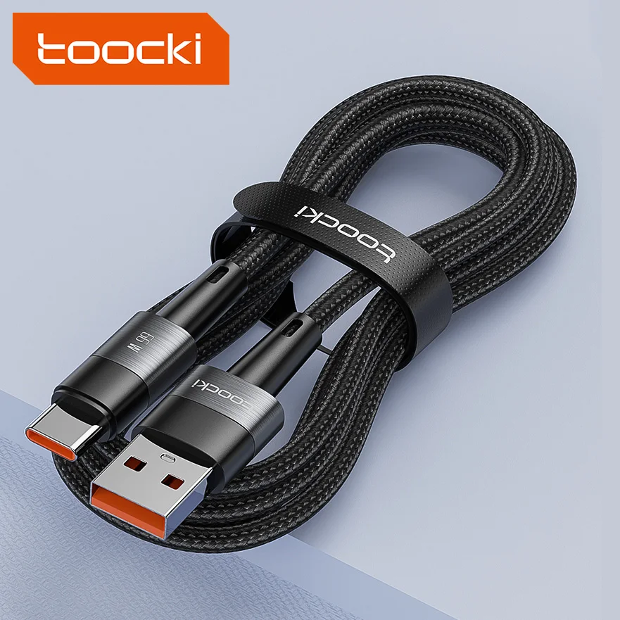 Лидер продаж на Amazon Usb-кабель Toocki с разъемом типа C 6 А кабель для быстрой зарядки 66 Вт в оплетке Samsung