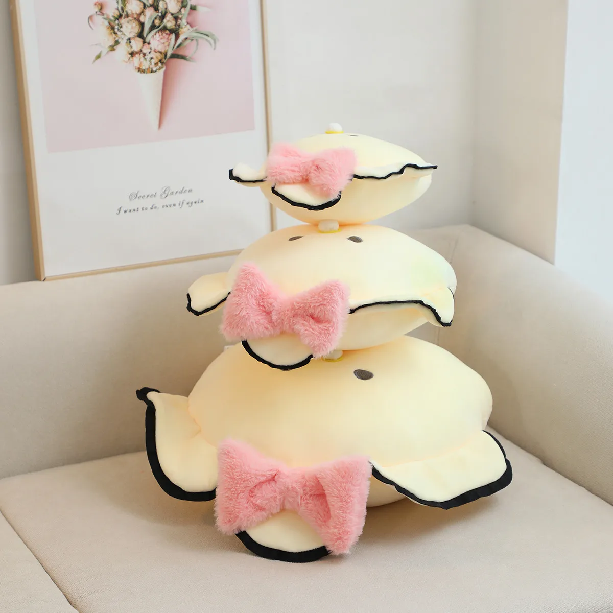 Cute White Oyster Soft Toy Stuffed Animals Pillow Kawaii Oyster Plush Toys Throw Pillows