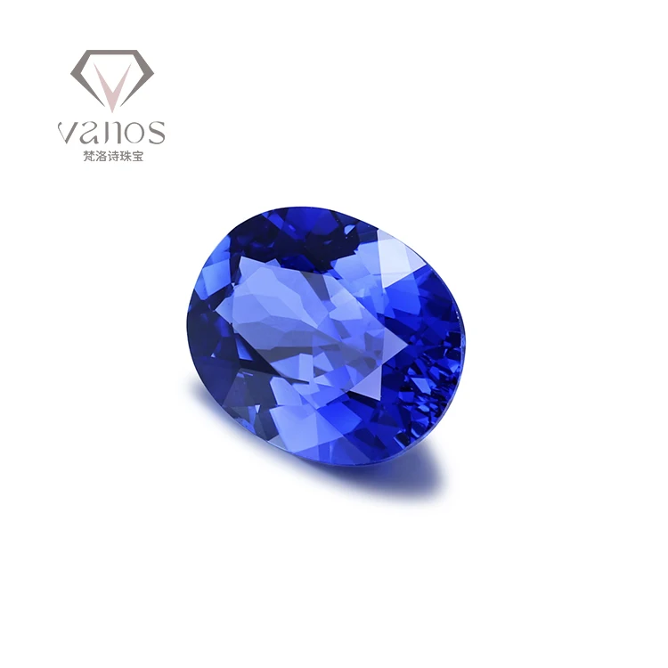 Lab Grown Sapphire Hydrothermal Colombian Gemstone Genuine Gemstone Prices Wholesale Oval Shape Loose Blue Sapphire