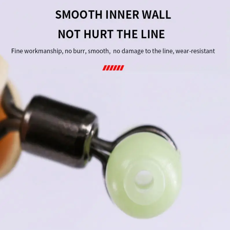Luminous Cross-Line Fluorescent Beads With Swivel 3 Way Fishing Connector Rolling Swivels For Carp Accessories