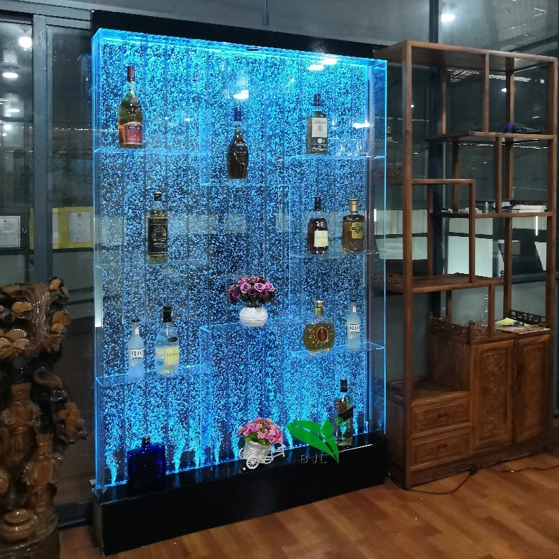 modern led home bar furniture water bubble panel wall bar wine cabinet