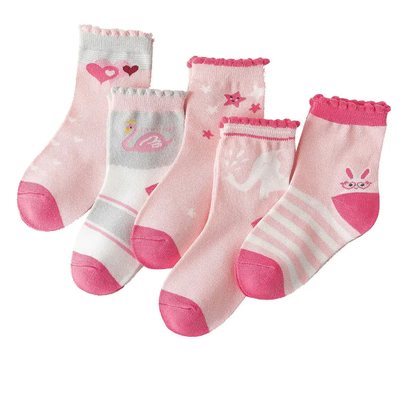 New cartoon combed cotton socks for boys and girls, tube cute baby socks