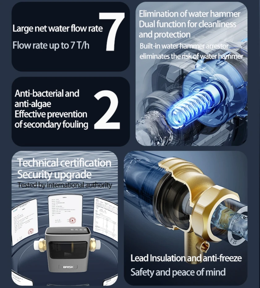 Automatically pre filter for water purifier before water softener bionic tech whole house pre filter