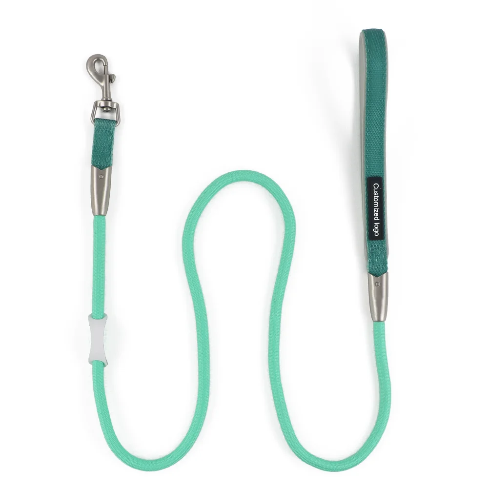 Custom Soft Handle Nylon Rope Luxury Handmade Hands Free Dog Leash Multiple Colors Leash Dog Lead Dog Rope Leash