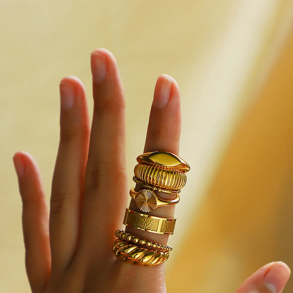 New Arrival YINSAKI 925 Sterling Silver Adjustable Band Ring 14K Gold Vermeil 18K Gold Plated Signet Ring Croissant Ring