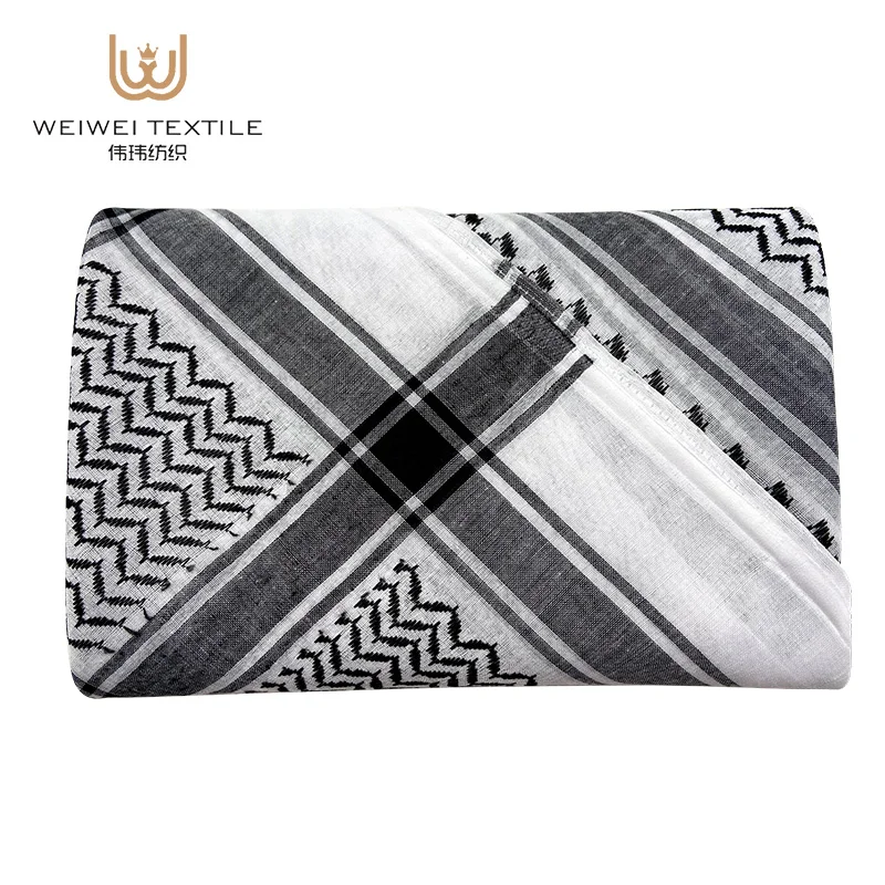 Wholesale Premium Arabic Men Keffiyeh Head Scarf Polyester Shemagh White Yashmagh