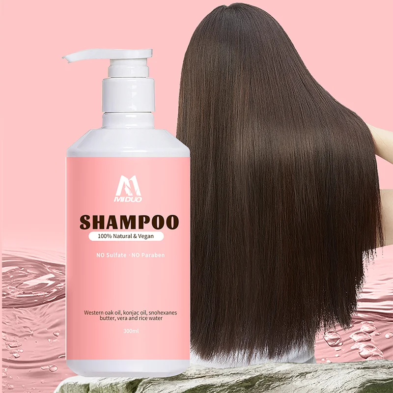 MIDUO OEM 300ML Custom Moisturizing Organic Natural Brittle Hair Cleansing Private Label Dry Vegan Organic Hair Color Shampoo