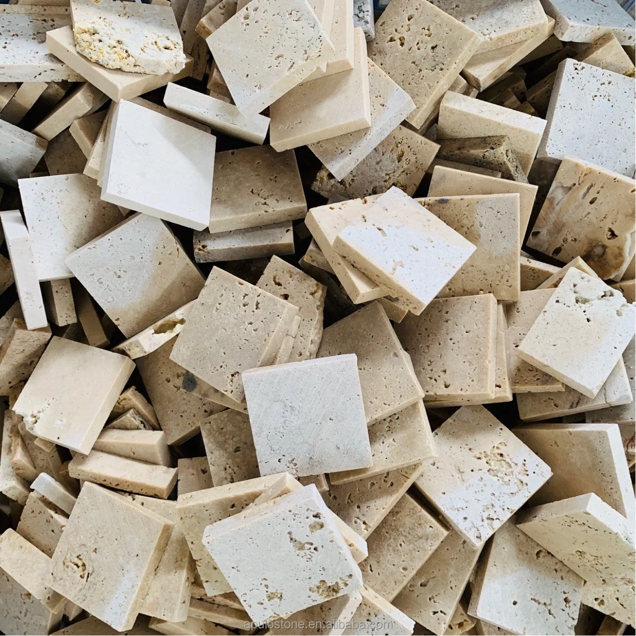 Apulo New Arrival 3D Art Natural Stone Travertine mosaic Cheap Cultural Wall Mosaic Tiles Interior Decorative