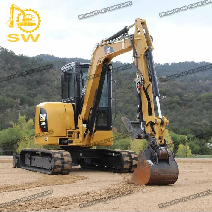 Б/у экскаватор CAT 305 E2 escavadeira CR 303 5 с ковшом для большого пальца и резиновой