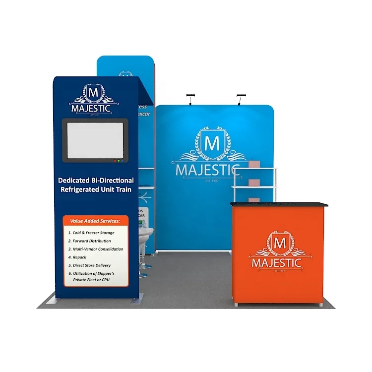 Light Weight Aluminum Frame Tension Fabric Backdrop Expo Trading 10x10 Exhibit Stands Portable Trade Show Booth Exhibition