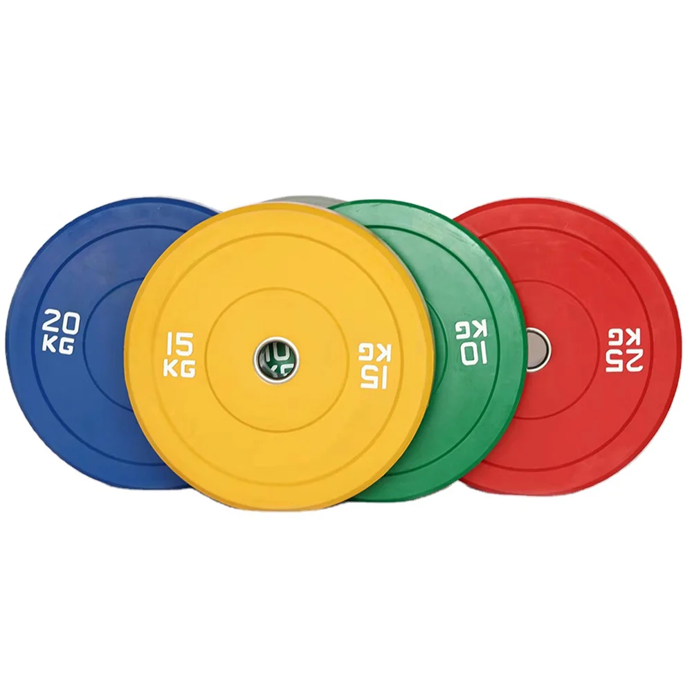 Wholesale Gym Bumper Plates Board Rubber Coated Colorful Barbell Competition Weight Plates