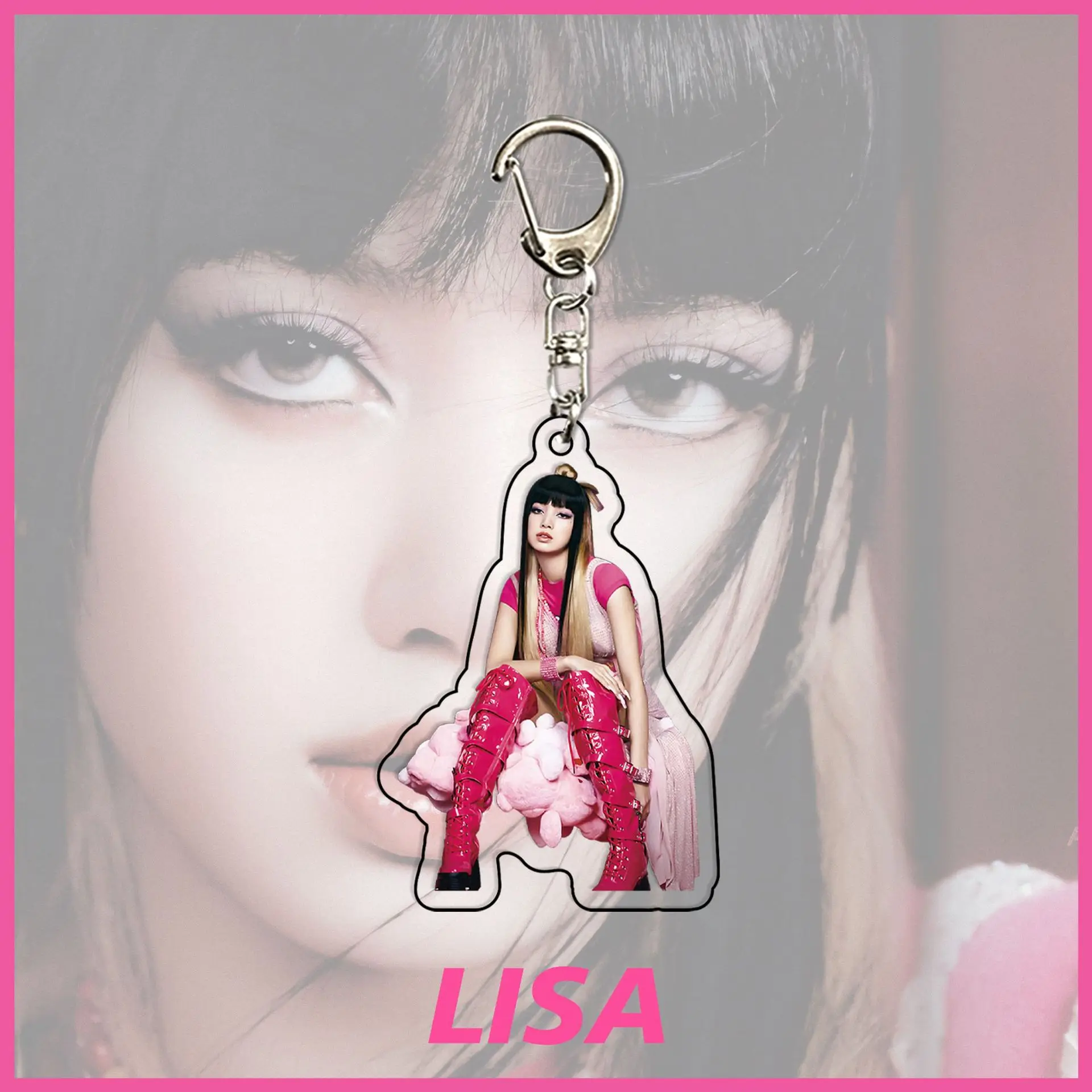 China Supplier Professional Custom Acrylic Charm High Quality Black Pink Kpop Keychain Bts Keychain Kpop Acrylic Keychain Kpop
