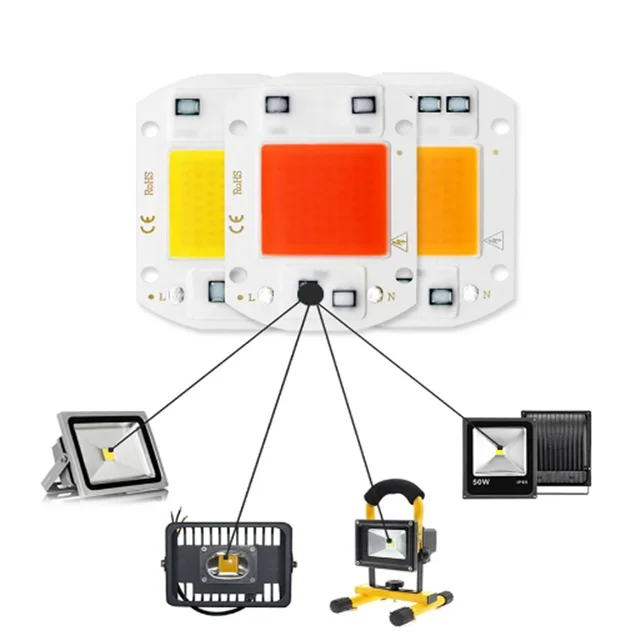 Wholesale full spectrum led ac 220v high power led cob chip 20w 30w 50w driverless led cob chip for grow light floodlight