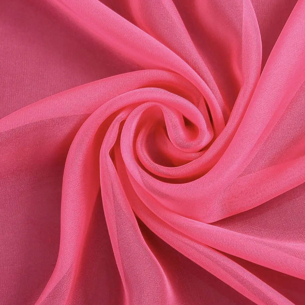 30D pink little girl princess skirt polyester material fashion clothing dress textile plain tulle chiffon fabric for women