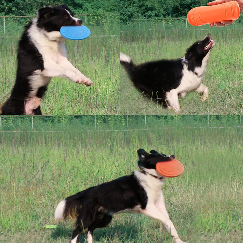 7 inch Soft Rubber Dog Flying Disc,Dog Flyer Toy,Floating Saucer for Pets