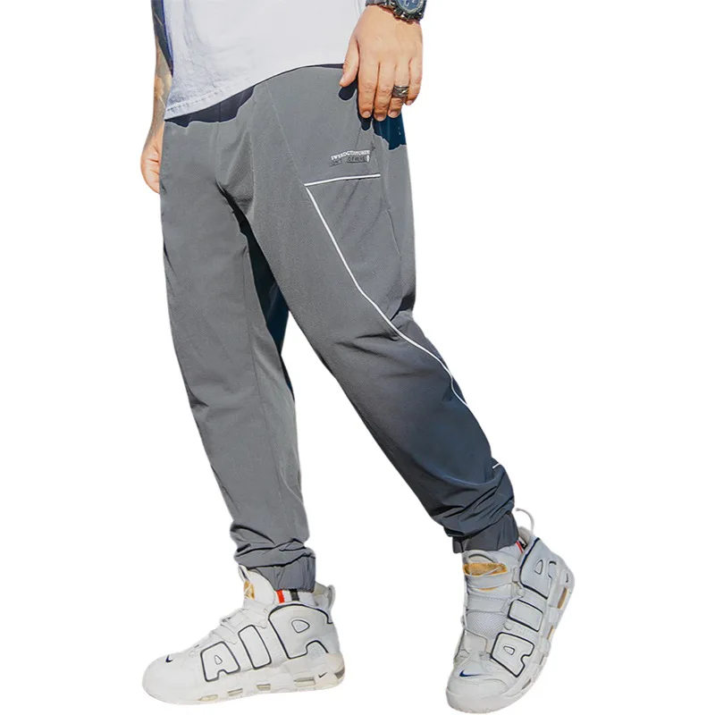 2021 Spring Summer New Oversized Sports Casual Pants Gray Sweatpants Zipper Pocket jogger