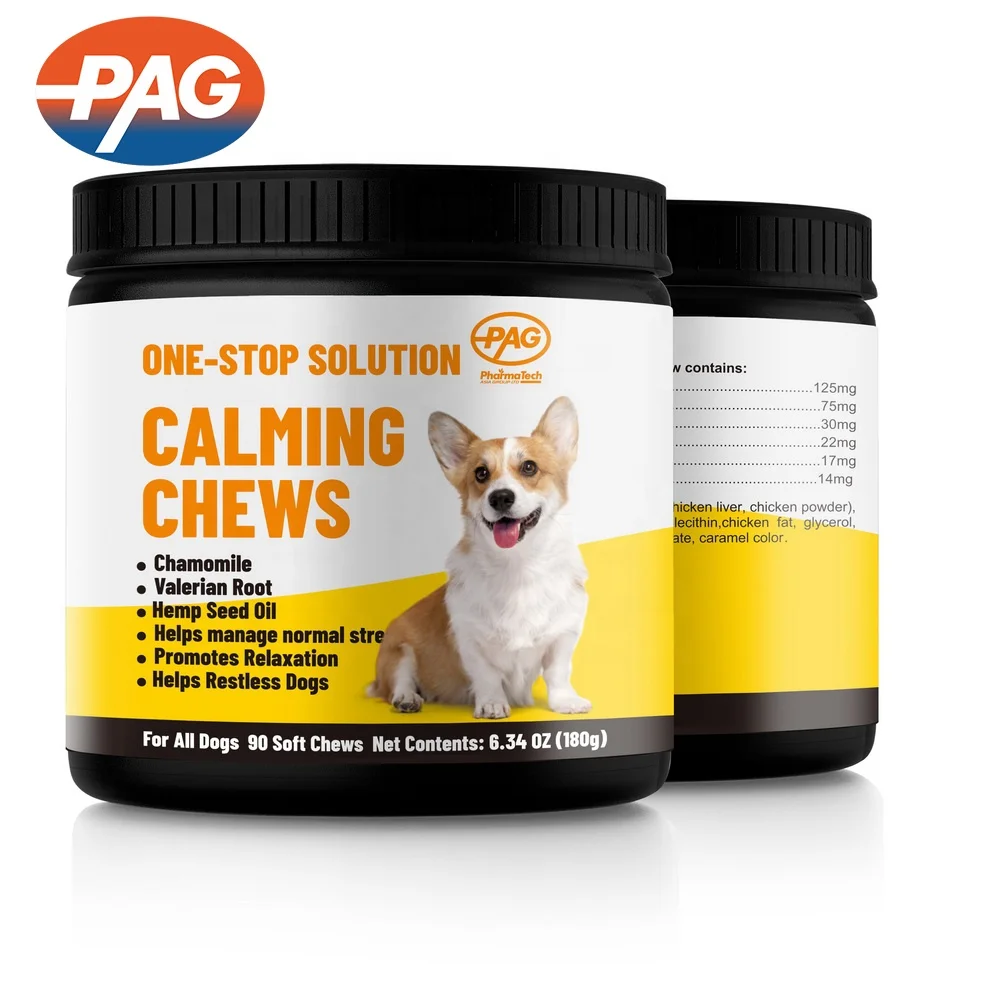 Calming Support Supplement For Dogs Anxiety Supplement Soft Chews Calming Treats For Pet Health Care Dog Vitamin Chew