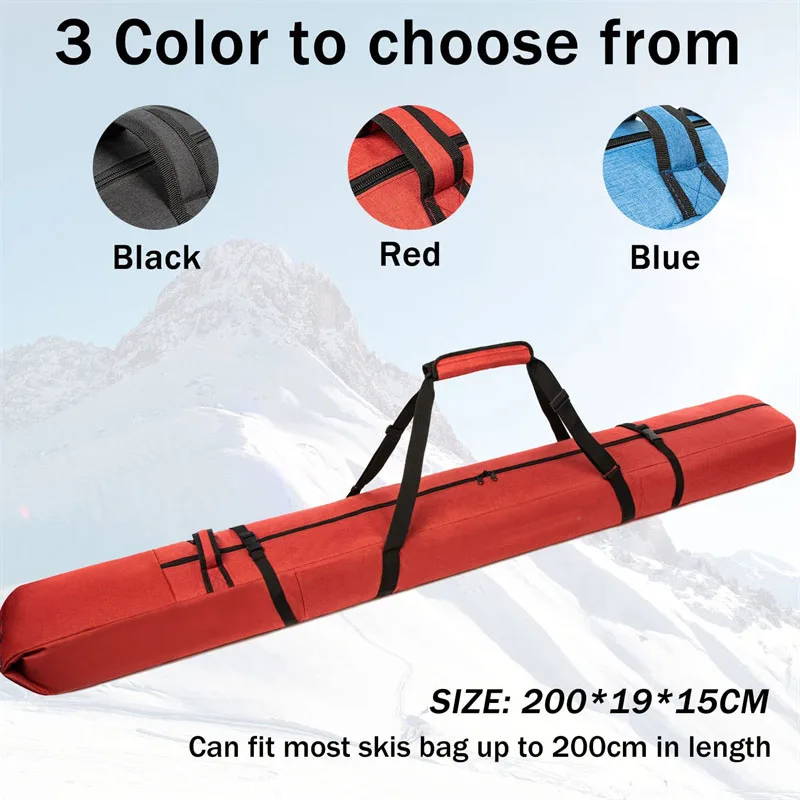 Высококачественная мягкая Лыжная сумка для путешествий на воздухе, одноместная Лыжная сумка для переноски с регулируемой длиной, полностью мягкая Лыжная дорожная сумка