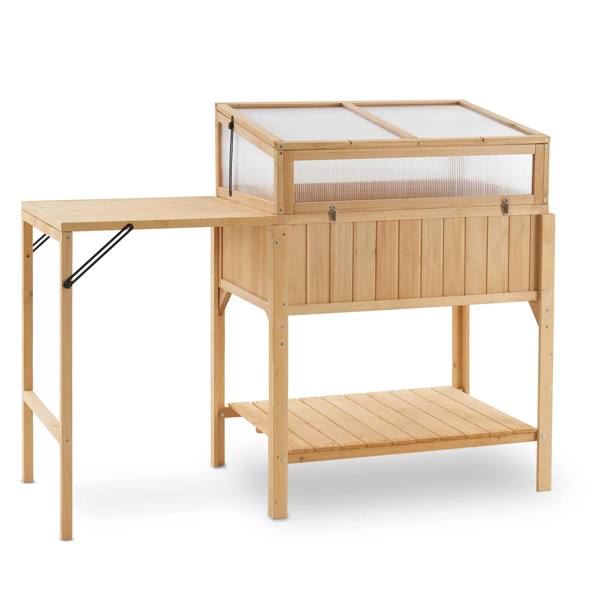 wooden outdoor garden plant mini raised greenhouse