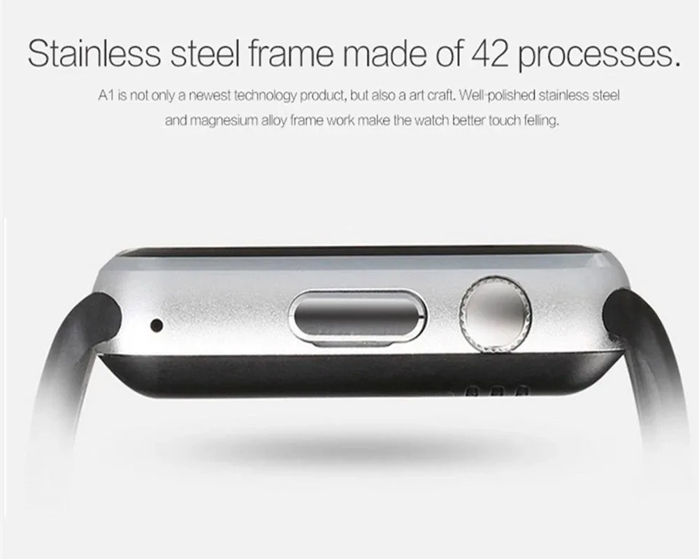 Wholesale A1 smartwatch waterproof Men Sport Pedometer fitness smart watch support SIM card Camera android smart watch A1