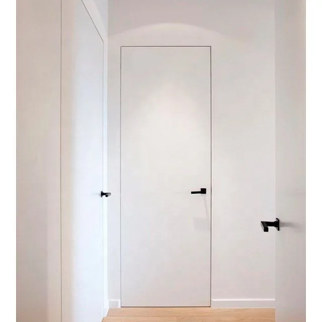 
Fellola 2021 New light luxury style pure white wood door solid wooden interior room 
