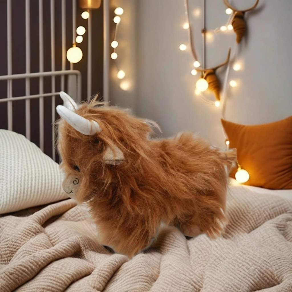 Custom soft buffalo plush toy bison doll Long hair buffalo plush toy cow plush doll Christmas gift