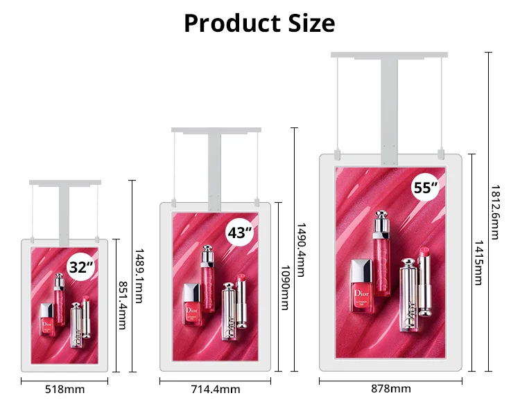 JCVISION 55 indoor inch floor standing double side transparent oled Android Touch advertising screen display