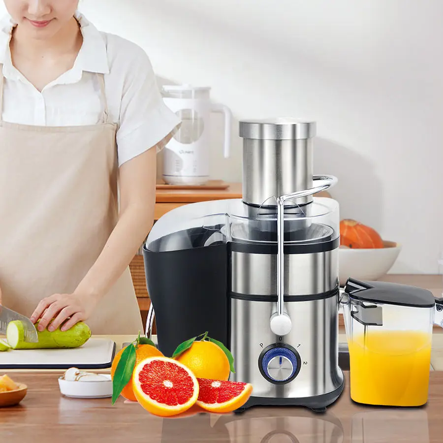 Juicer with 900W Motor,Juicer Machine with 3 Feed Chute, Dual Speeds Juice Maker Anti-Drip Function Centrifugal Juicer