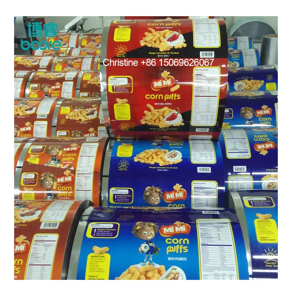 Laminated Plastic Roll Film Color Printed Mylar Roll Film Sachet Film Roll Plastic Rollstock