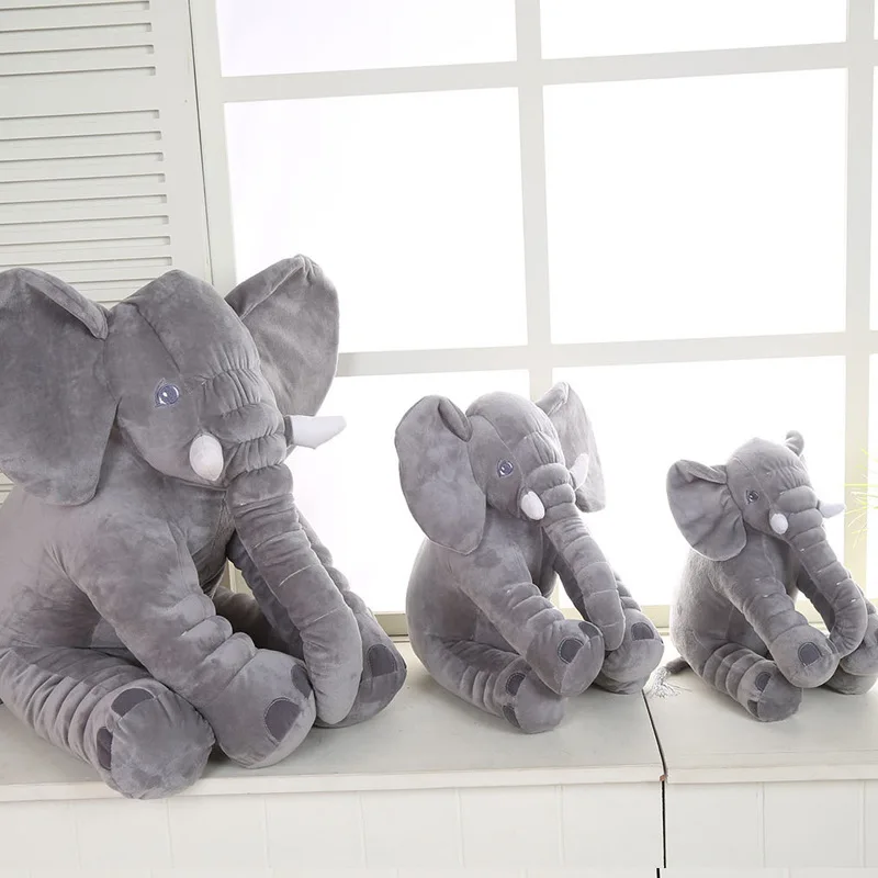 Factory Promotion Elephant Plush Doll Big Ear Oem Stuffed Soft Blue Warm Heated Baby Gift Elephant Toy Wholesale