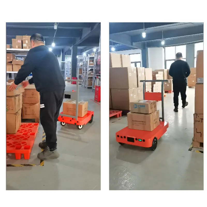 180 kg Load Factory Trolley Carts Follow Me Storage Cart Wagon