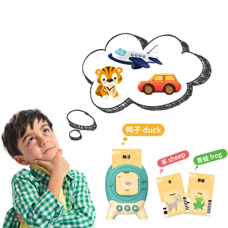 Educational Books Flash Card Reader for Kids Learning Preschool Montessori Toys